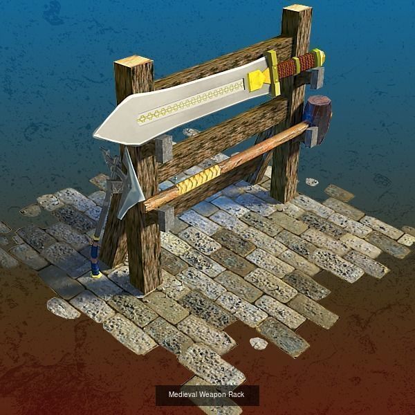 Medieval Lowpoly Buildings and Assets 3D Model Collection_3