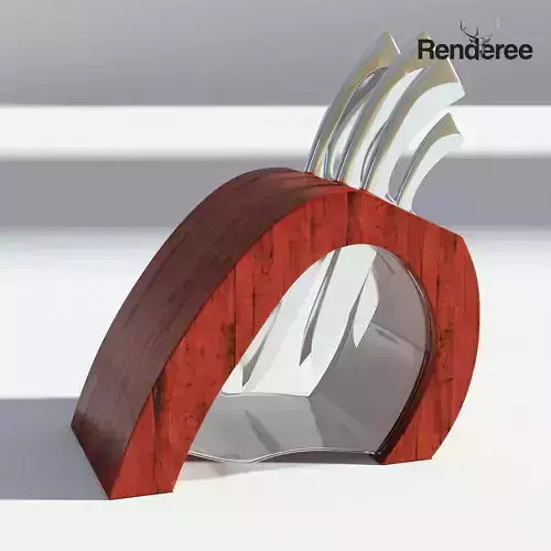 Red Wood Knife Holder