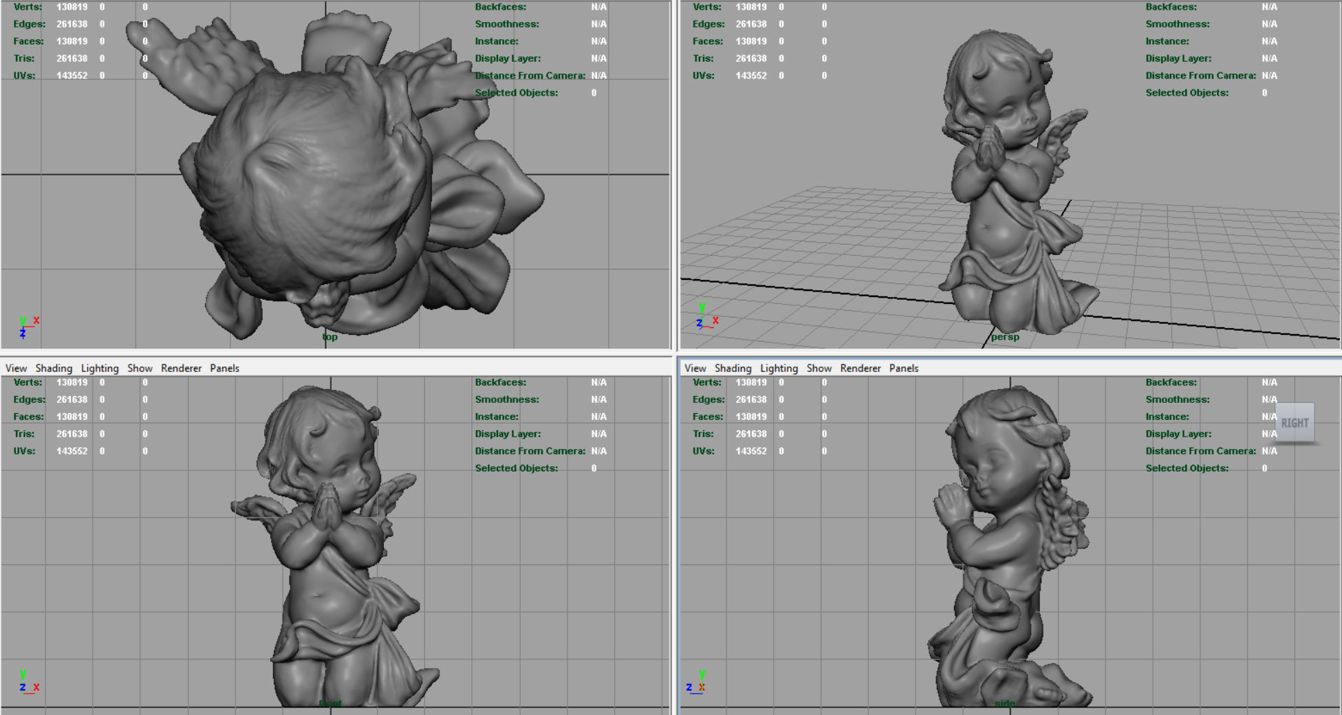 Angel 10 Low-poly 3D model_6