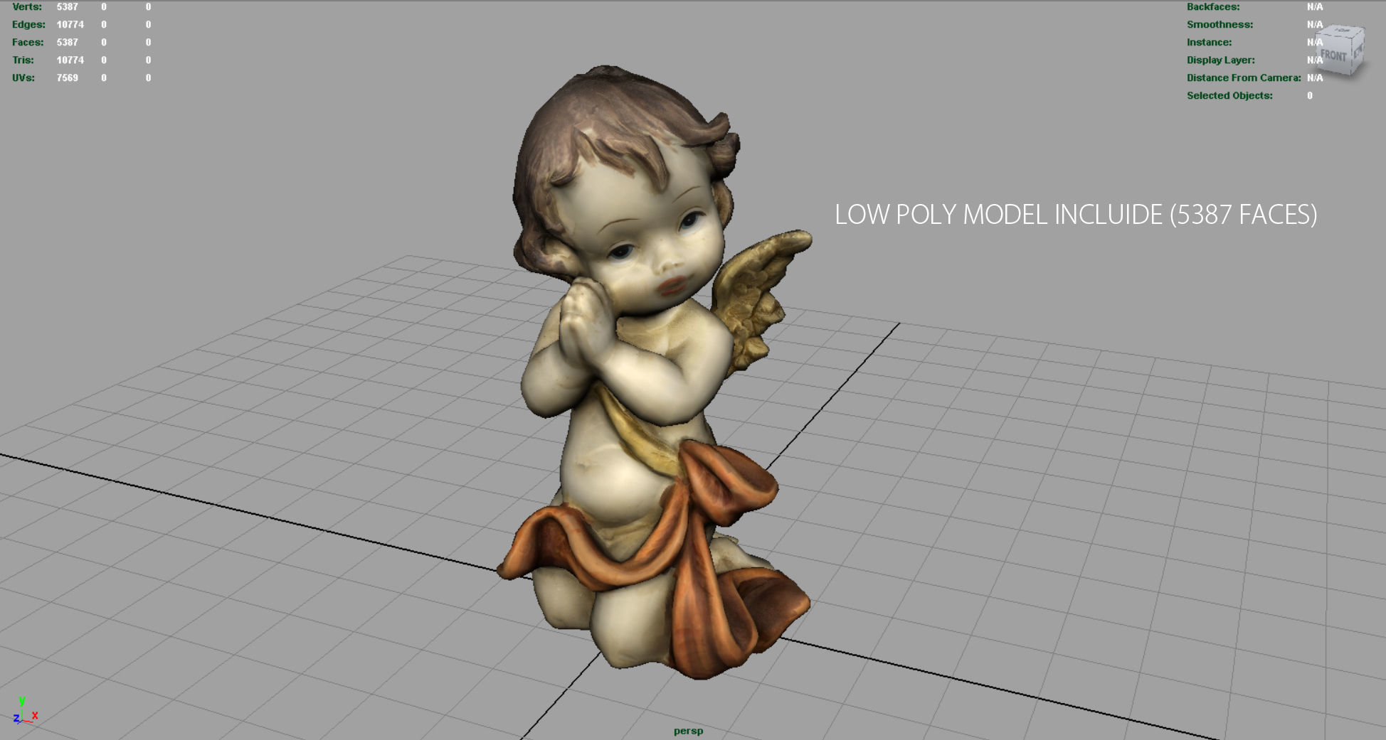 Angel 10 Low-poly 3D model_9