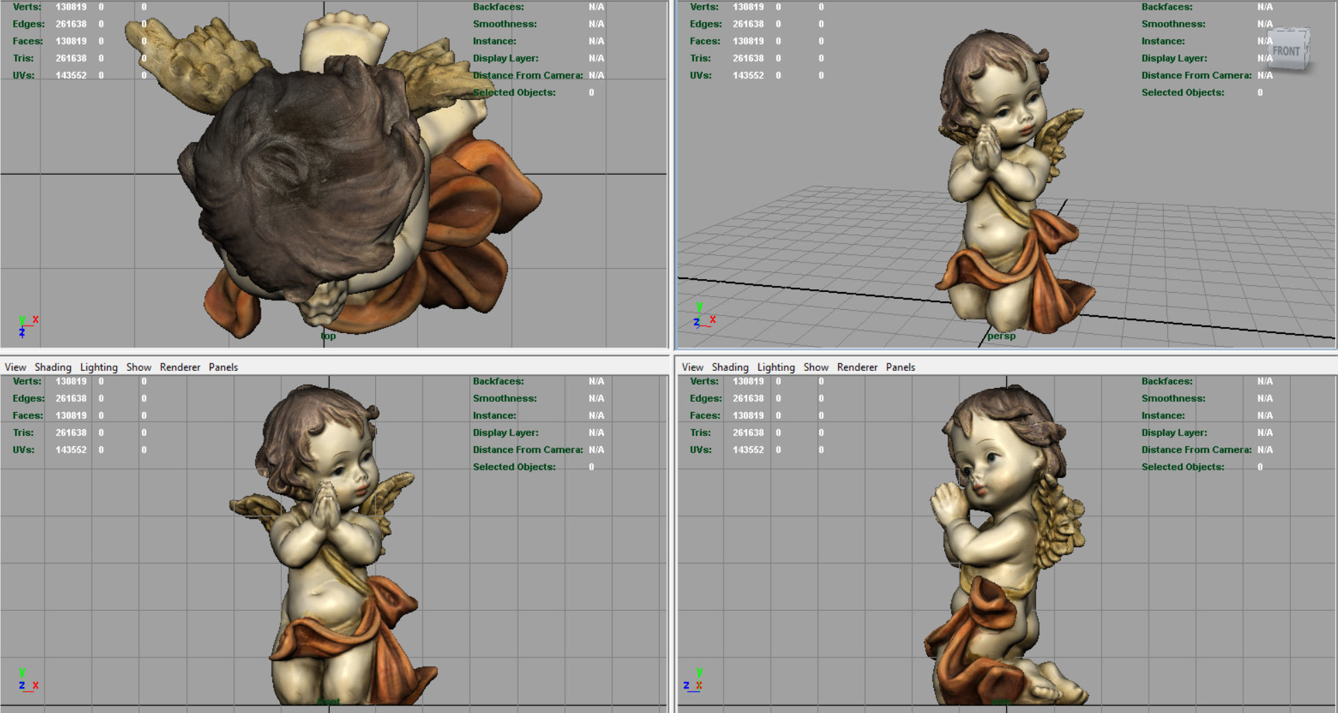 Angel 10 Low-poly 3D model_5