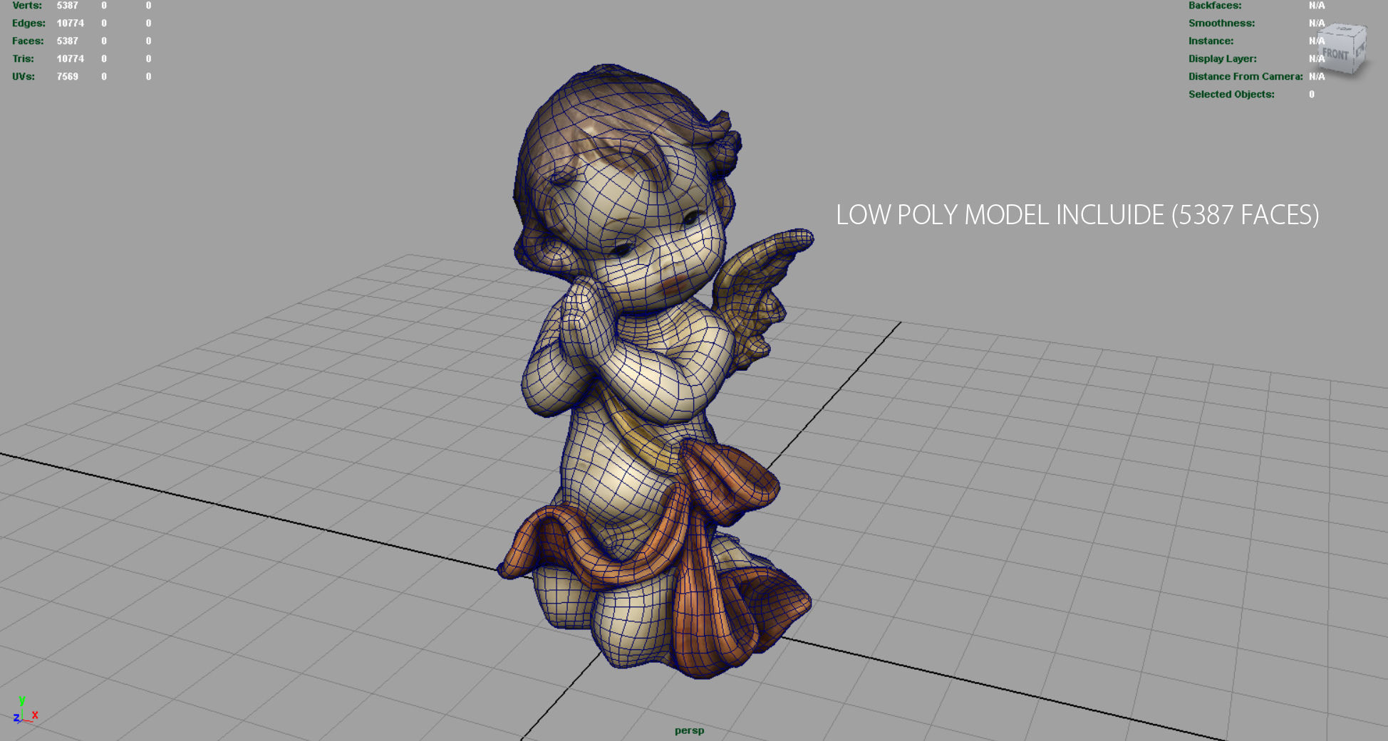 Angel 10 Low-poly 3D model_8