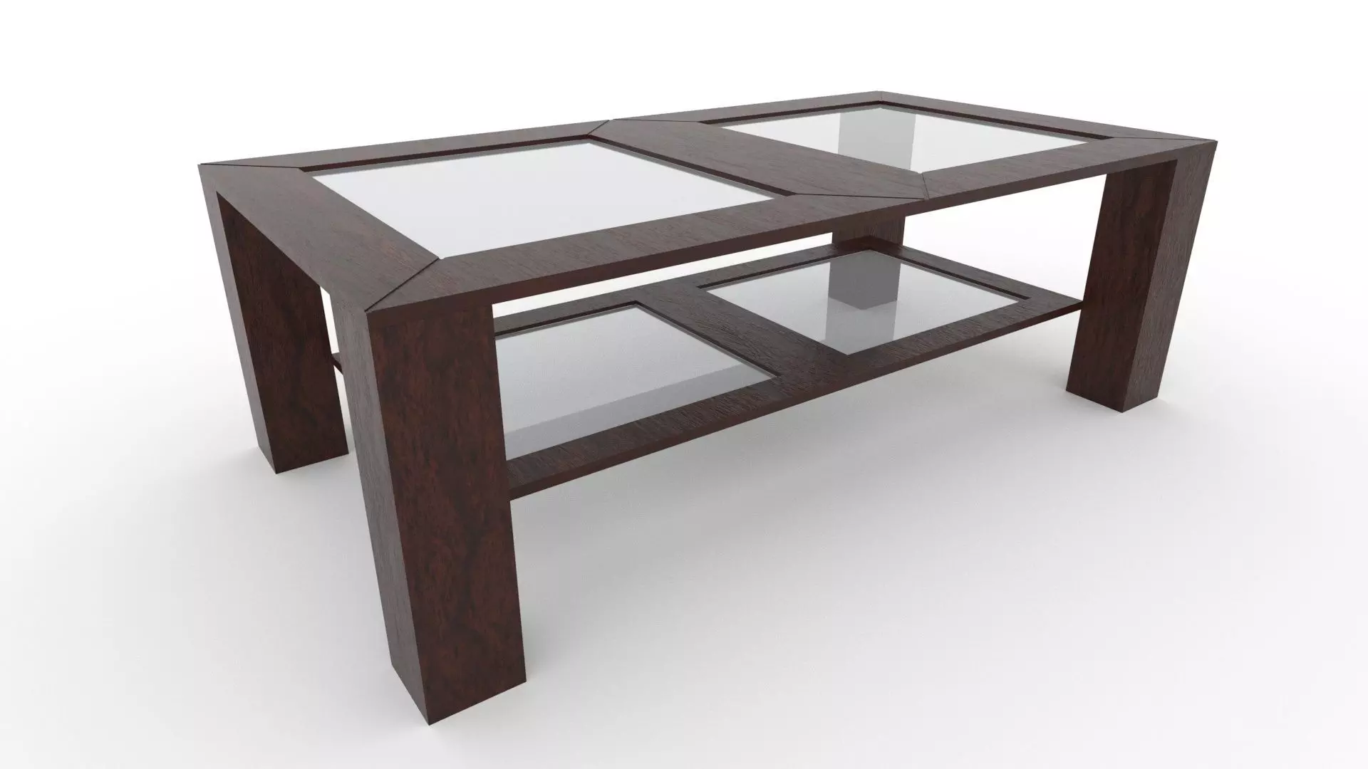 Coffee table Low-poly 3D model_0