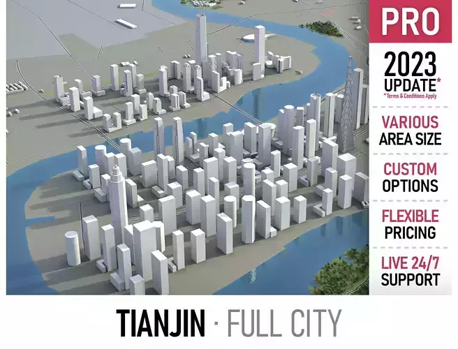 Tianjin Low-poly 3D model