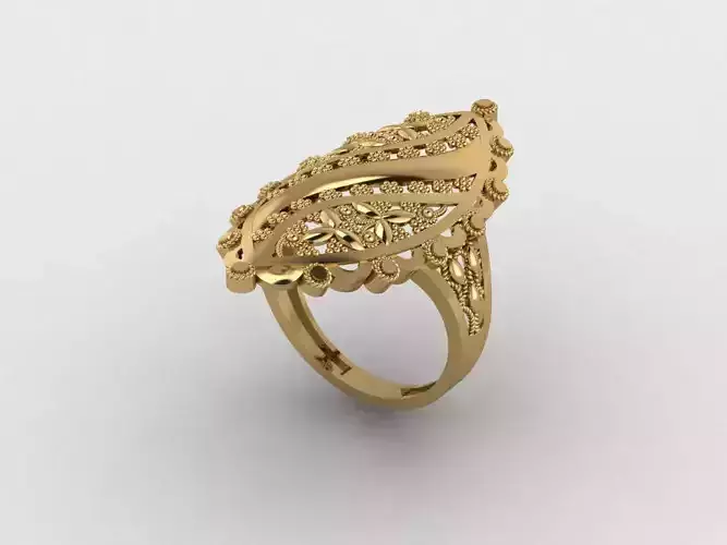 Halka 5 filigree leaf ring