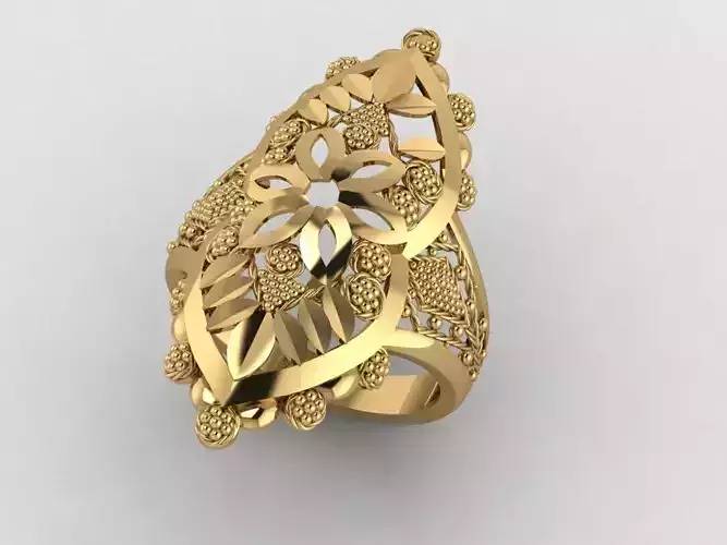 Halka 6 gold filigree ring