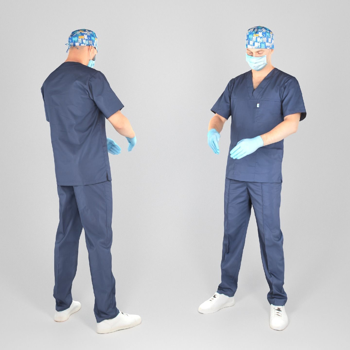 Male surgical doctor 02 Low-poly 3D model_1