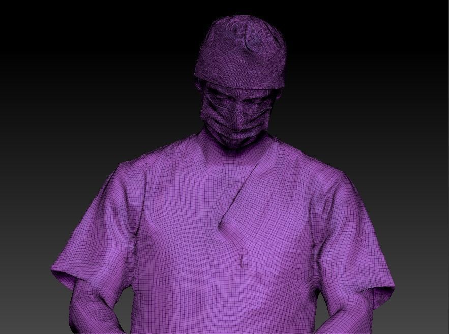 Male surgical doctor 02 Low-poly 3D model_4