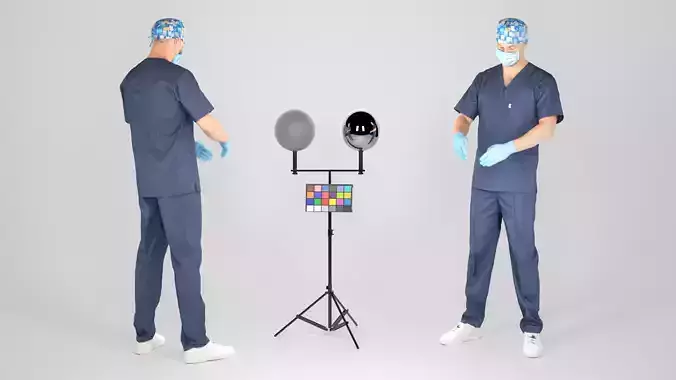 Male surgical doctor 02 Low-poly 3D model