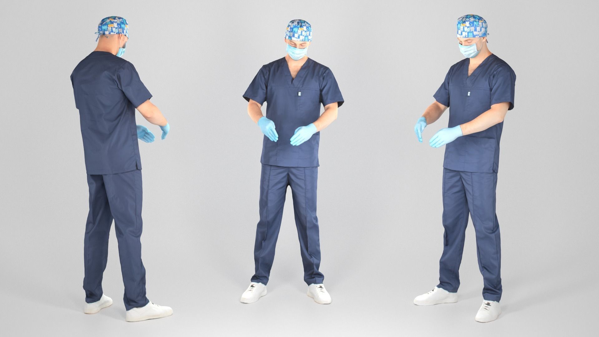 Male surgical doctor 02 Low-poly 3D model_2