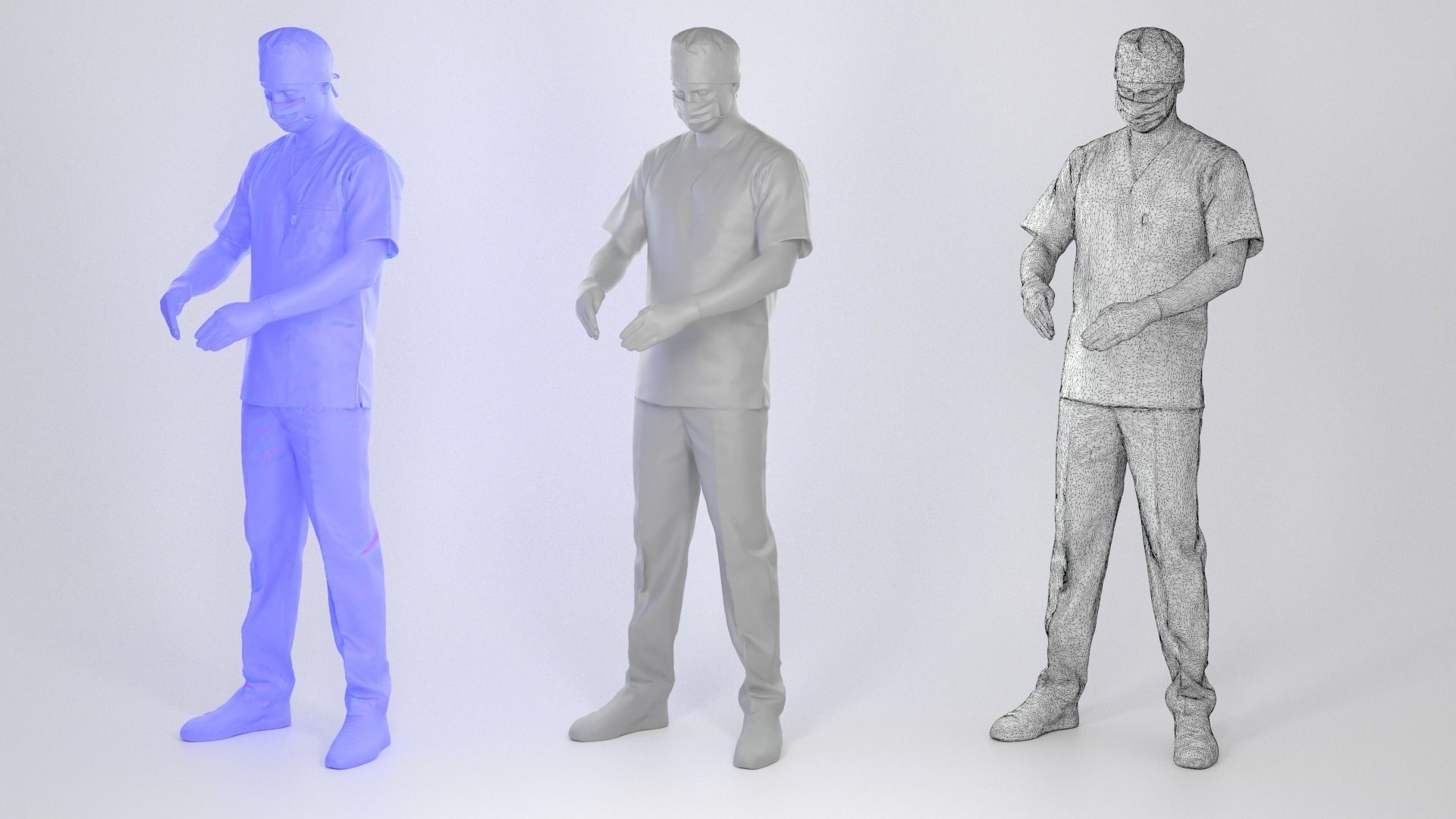 Male surgical doctor 02 Low-poly 3D model_3