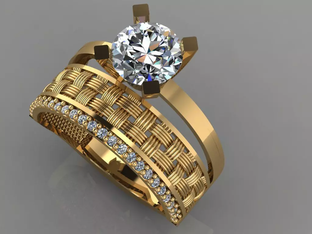 GC GOLD TW051- Diamond ring 3D print model