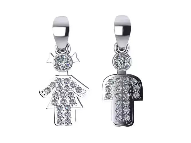 Boy and girl Pendant Diamond