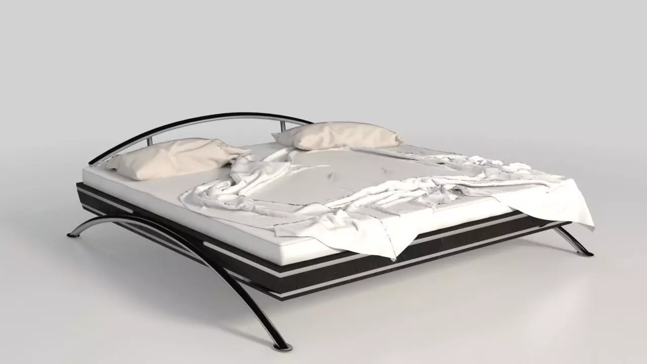 Simple bed 3D model_0