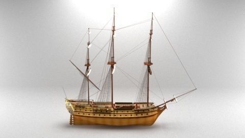 Professional ship 3D model_1