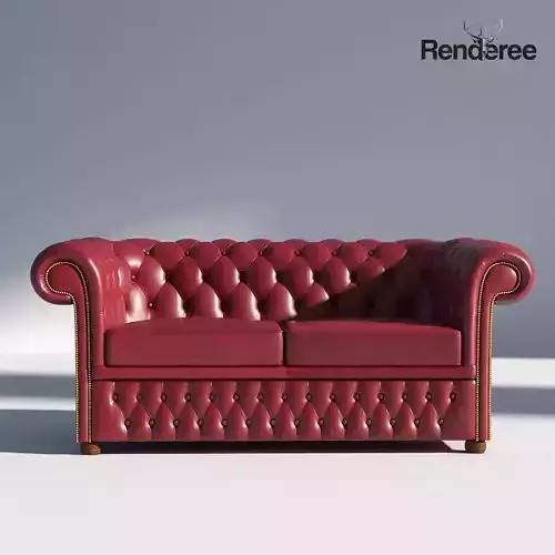 Chesterfiled Sofa 2 Red