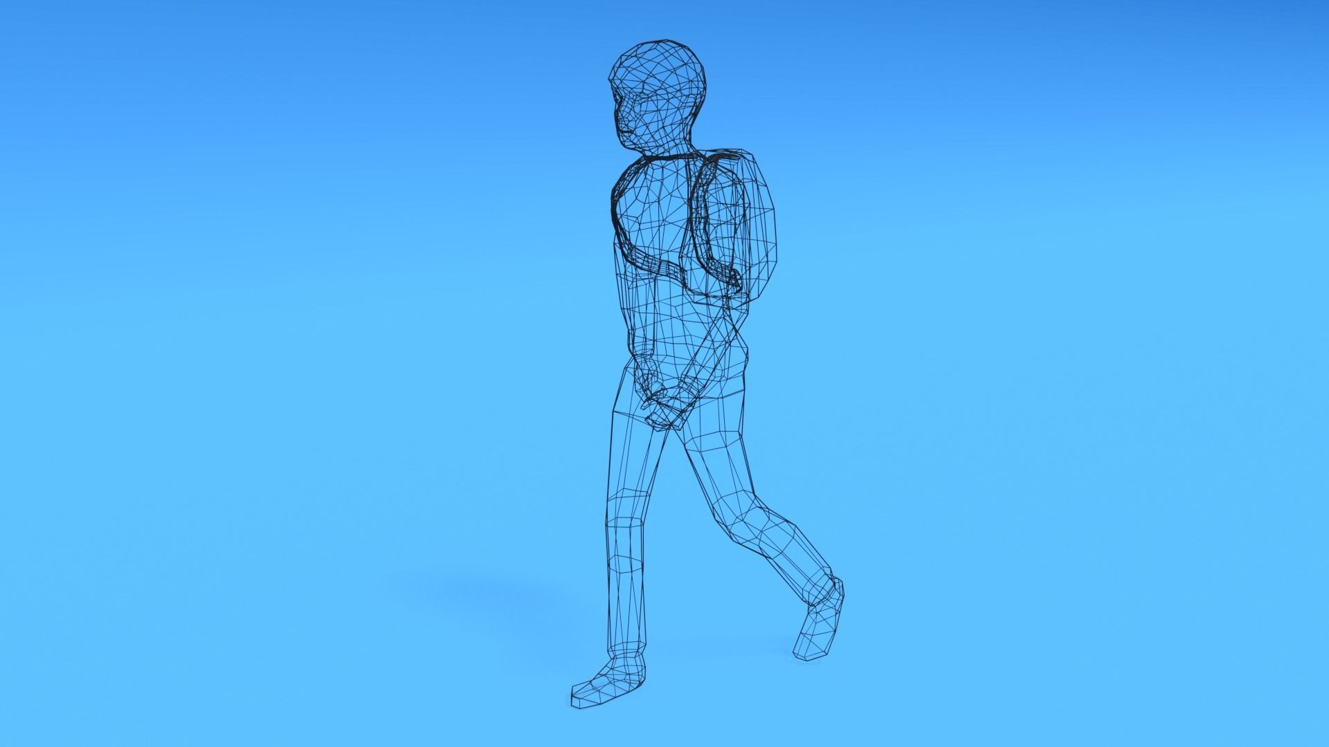 Low Poly Kid Going School Low-poly 3D model_9