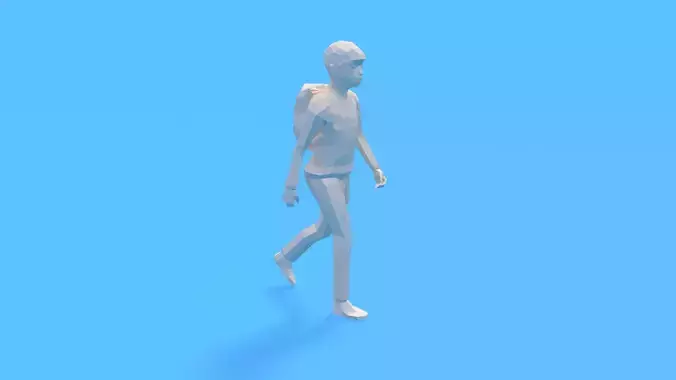 Low Poly Kid Going School Low-poly 3D model