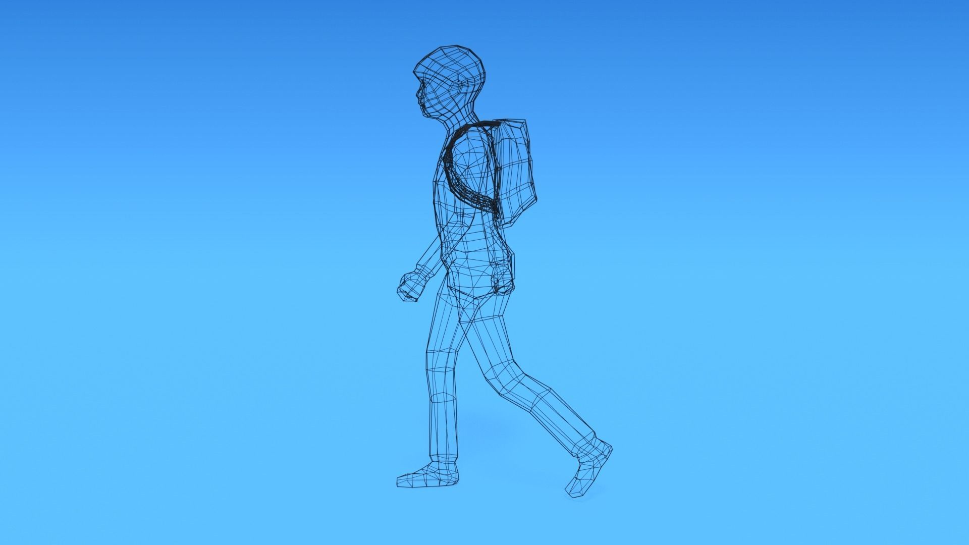 Low Poly Kid Going School Low-poly 3D model_13