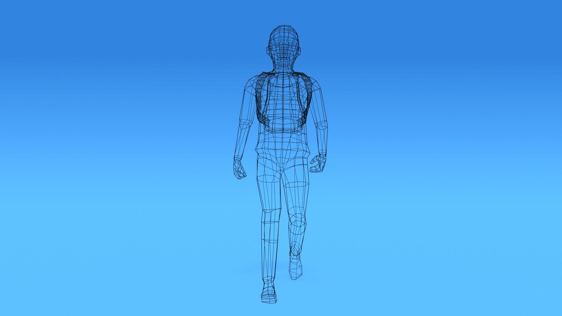 Low Poly Kid Going School Low-poly 3D model_10