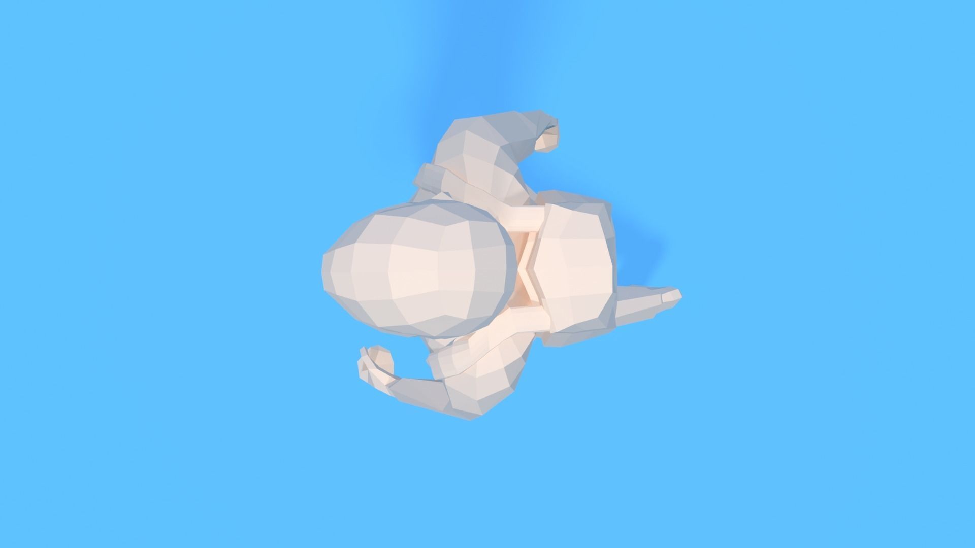 Low Poly Kid Going School Low-poly 3D model_7