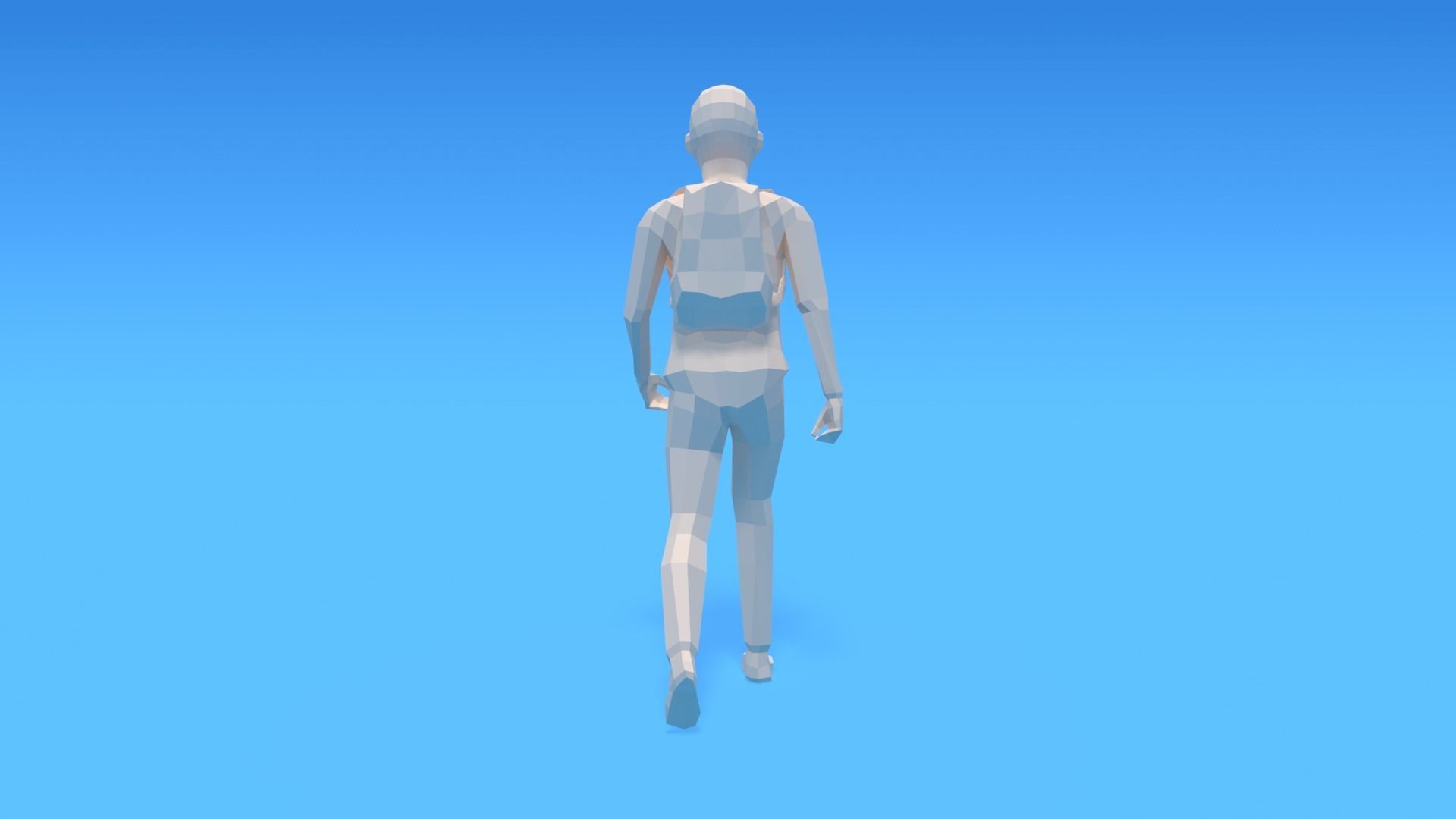 Low Poly Kid Going School Low-poly 3D model_4