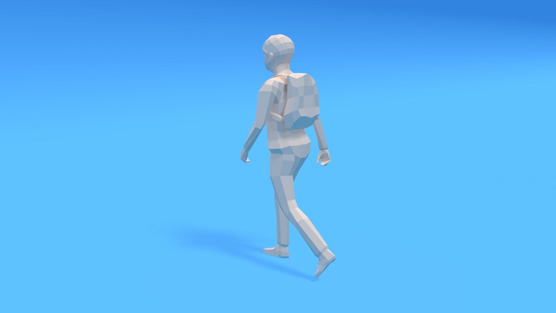 Low Poly Kid Going School Low-poly 3D model_5