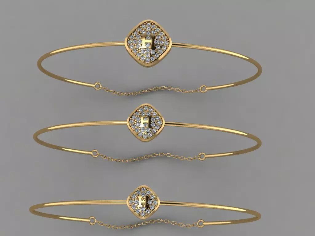 Gold Silver Bracelet 3d Printing model 3D print model_0