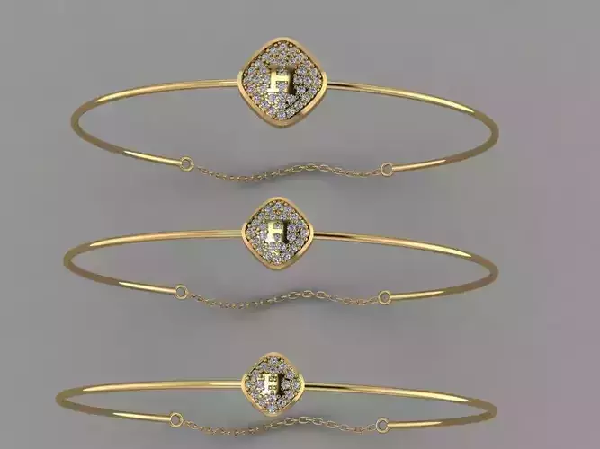 Gold Silver Bracelet 3d Printing model