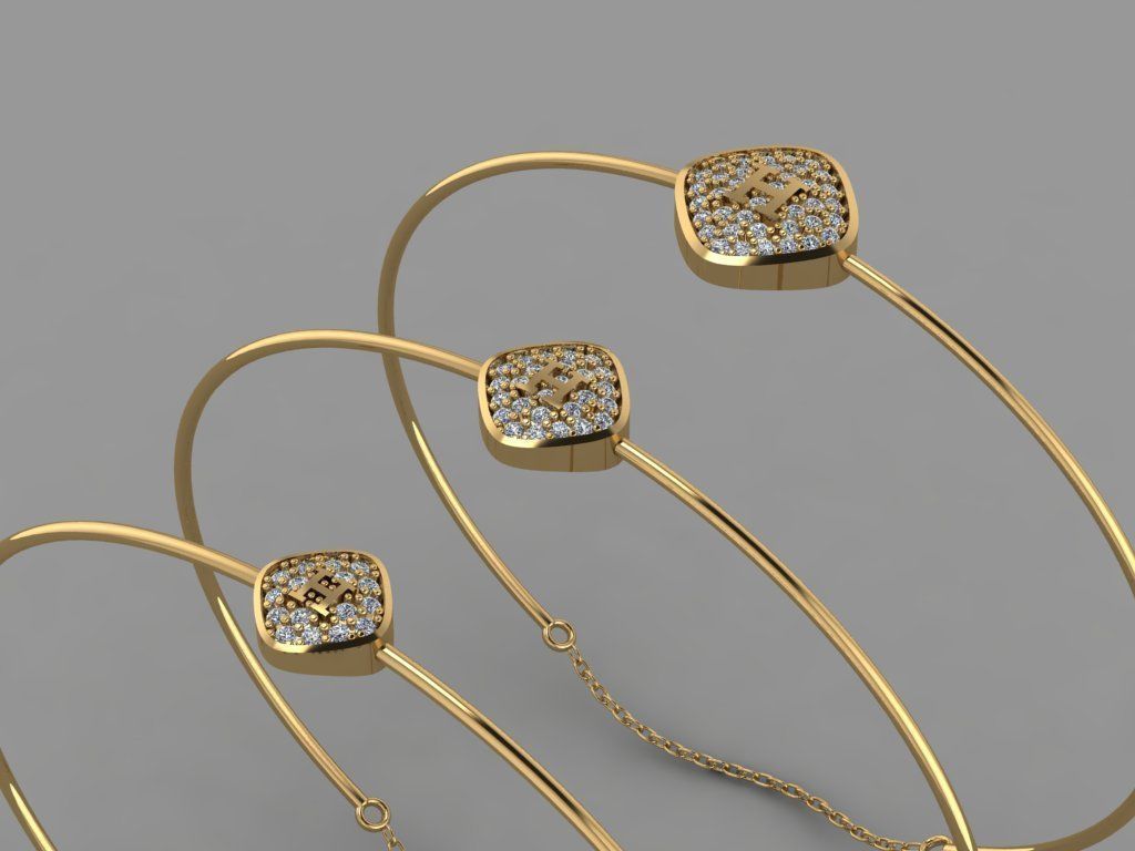 Gold Silver Bracelet 3d Printing model 3D print model_1