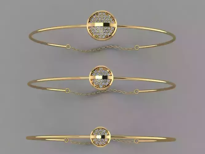 Gold Silver Bracelet 3d Printing model