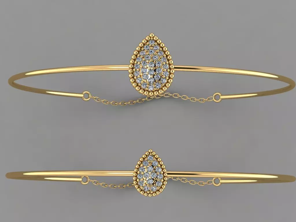 Gold Silver Bracelet 3d Printing model 3D print model_0