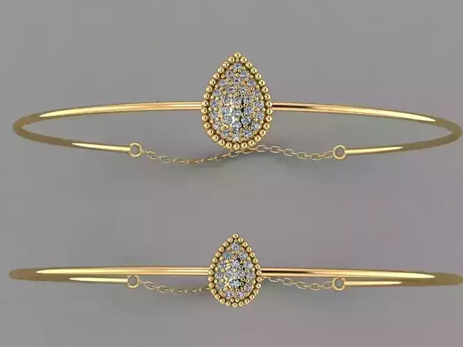 Gold Silver Bracelet 3d Printing model