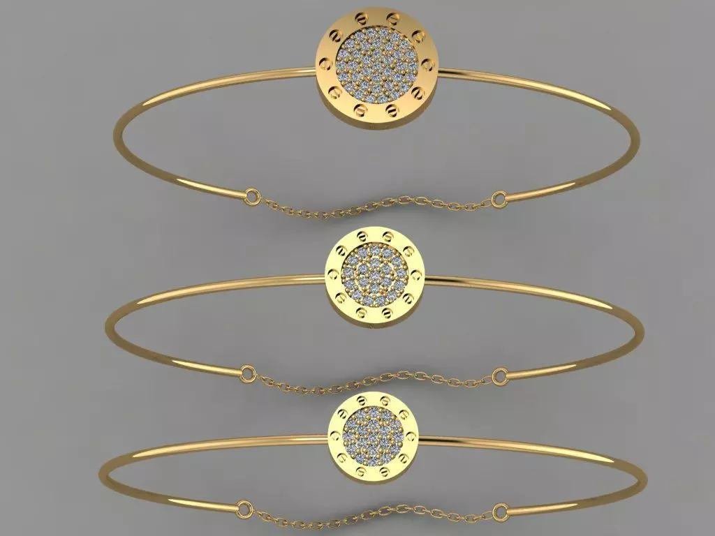 Gold Silver Bracelet 3d Printing model 3D print model_0