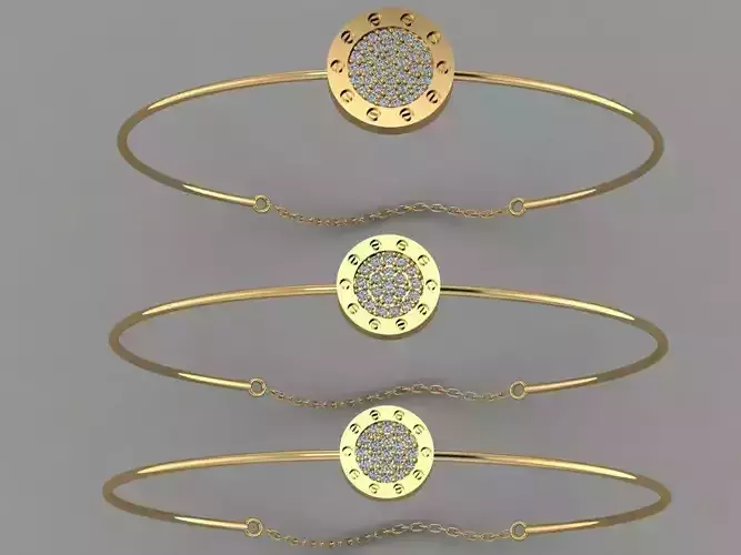 Gold Silver Bracelet 3d Printing model