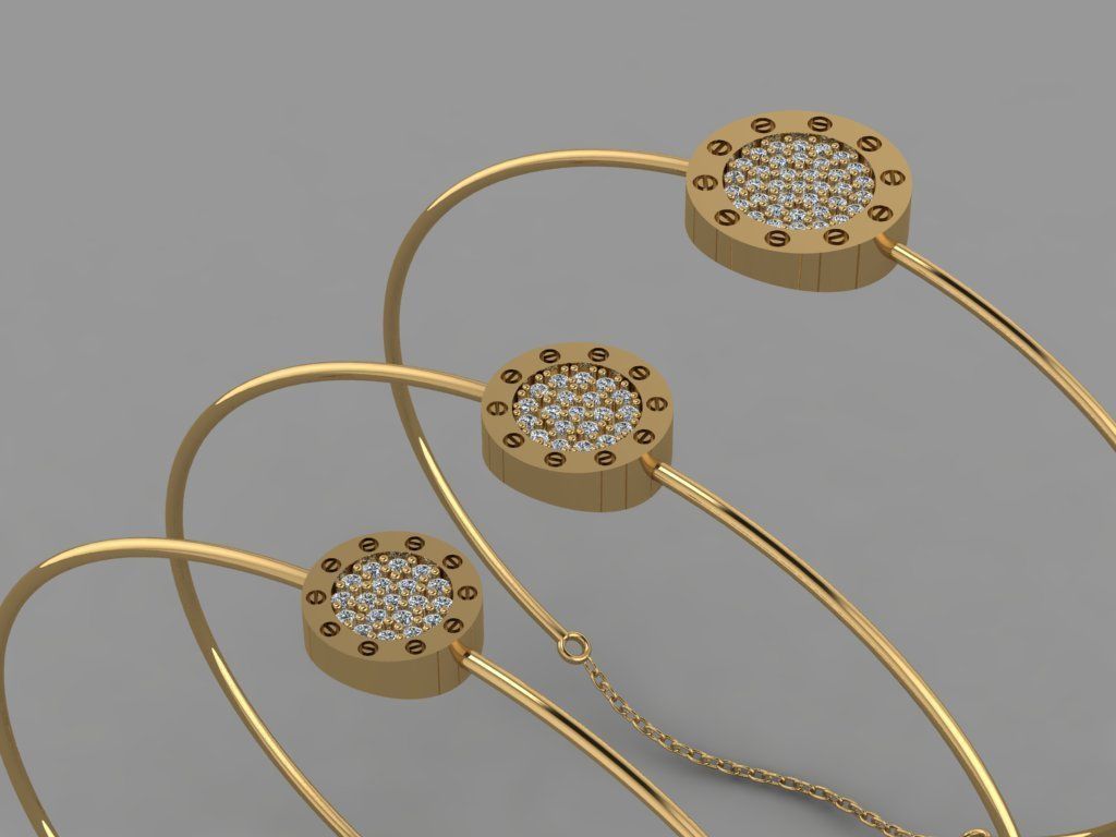 Gold Silver Bracelet 3d Printing model 3D print model_1