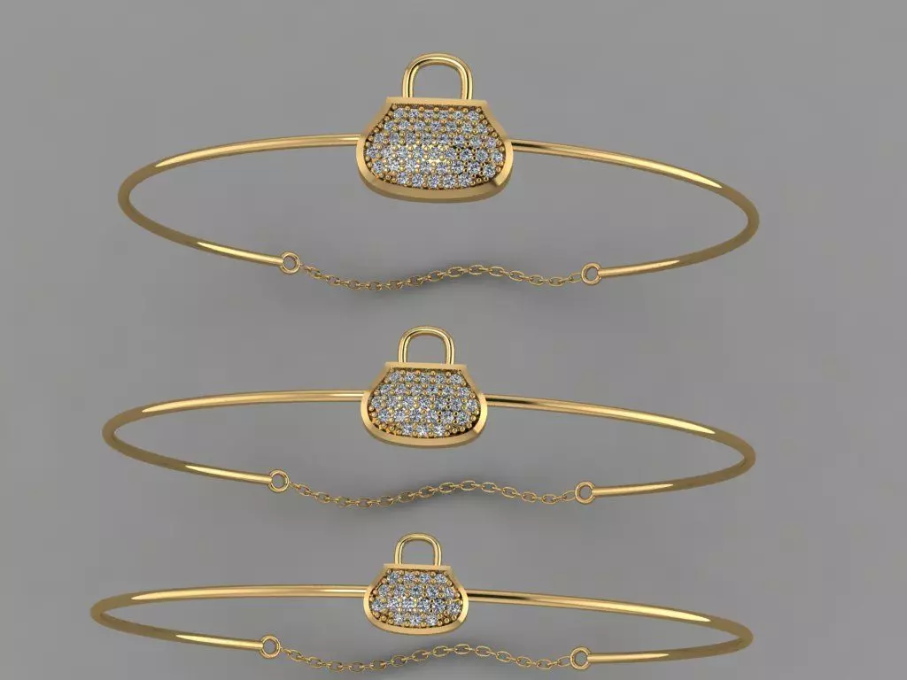 Gold Silver Bracelet 3d Printing model 3D print model_0