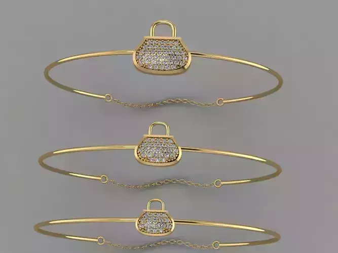 Gold Silver Bracelet 3d Printing model