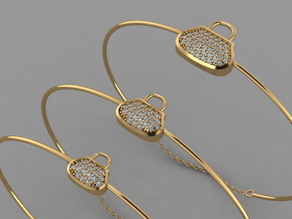 Gold Silver Bracelet 3d Printing model 3D print model_1