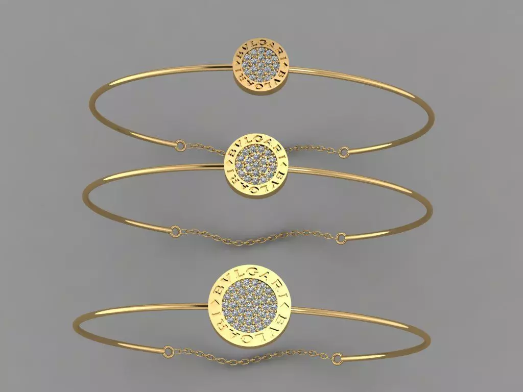 Gold Silver Bracelet 3d Printing model 3D print model_0