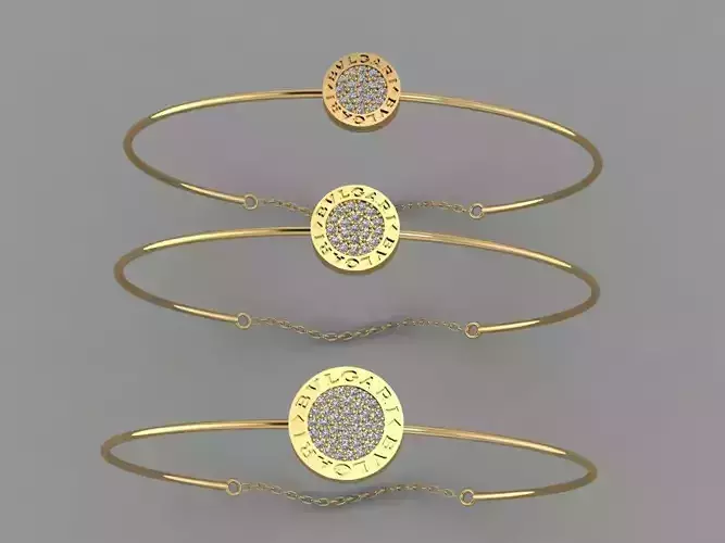 Gold Silver Bracelet 3d Printing model