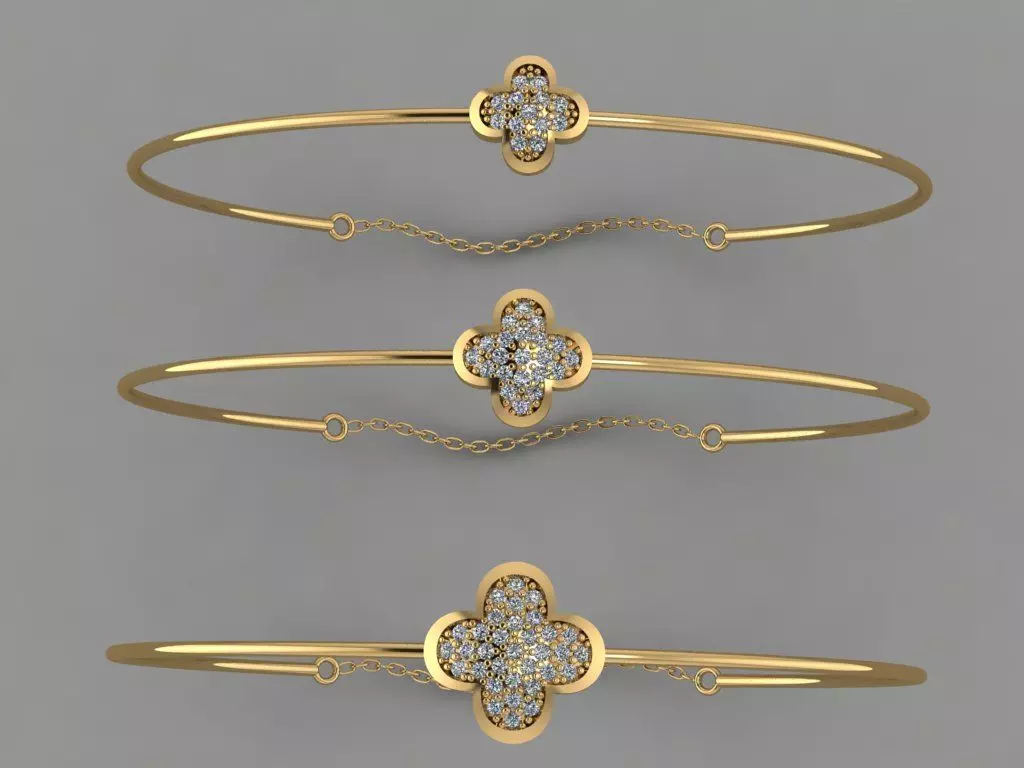 Gold Silver Bracelet 3d Printing model 3D print model_0