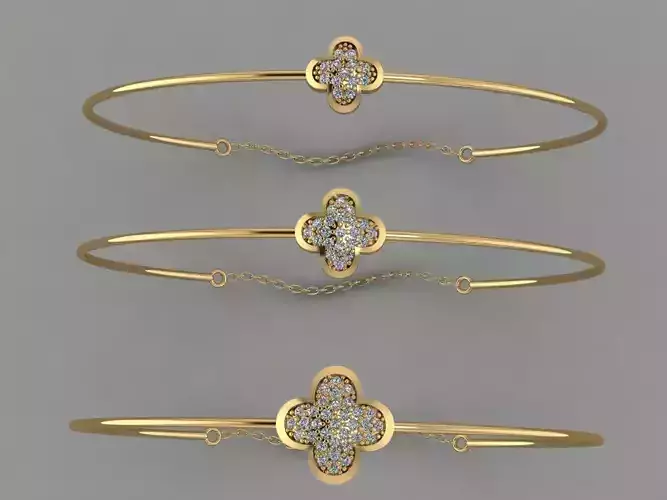 Gold Silver Bracelet 3d Printing model