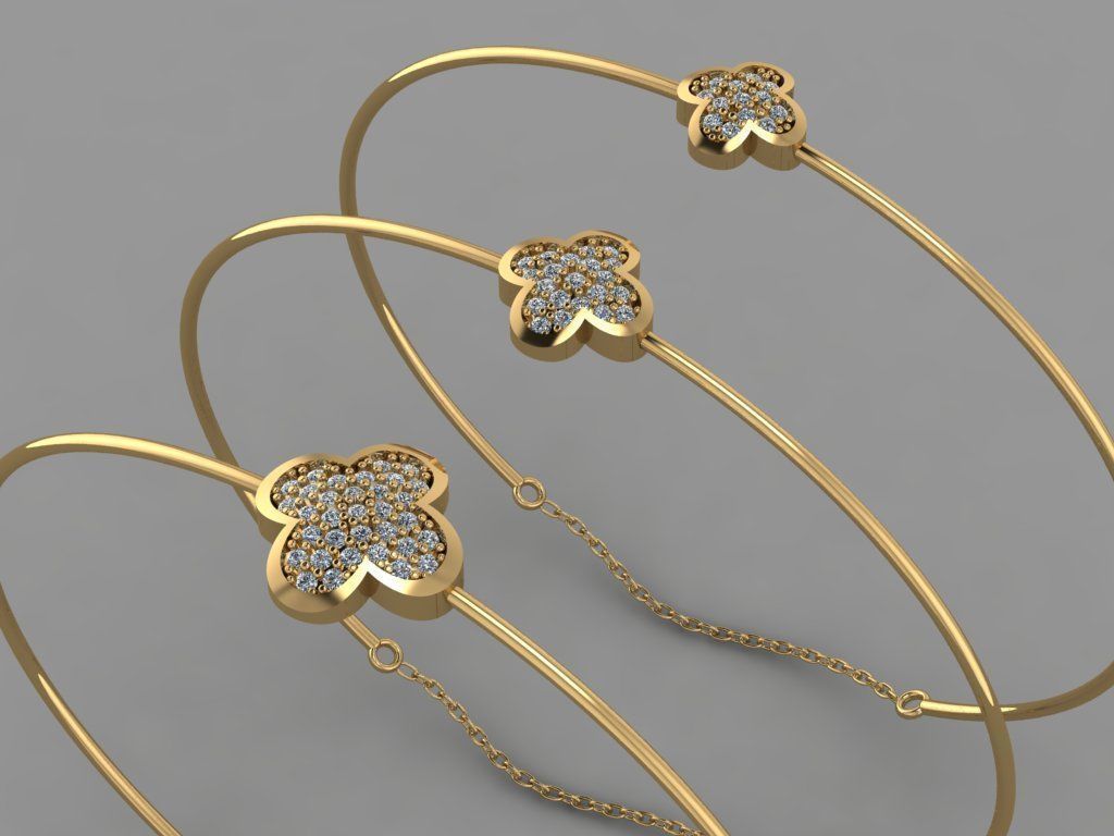 Gold Silver Bracelet 3d Printing model 3D print model_1