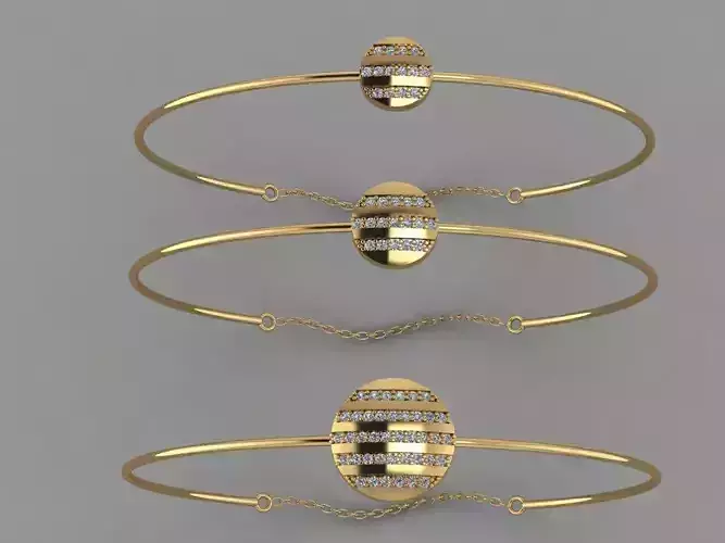 Gold Silver Bracelet 3d Printing model
