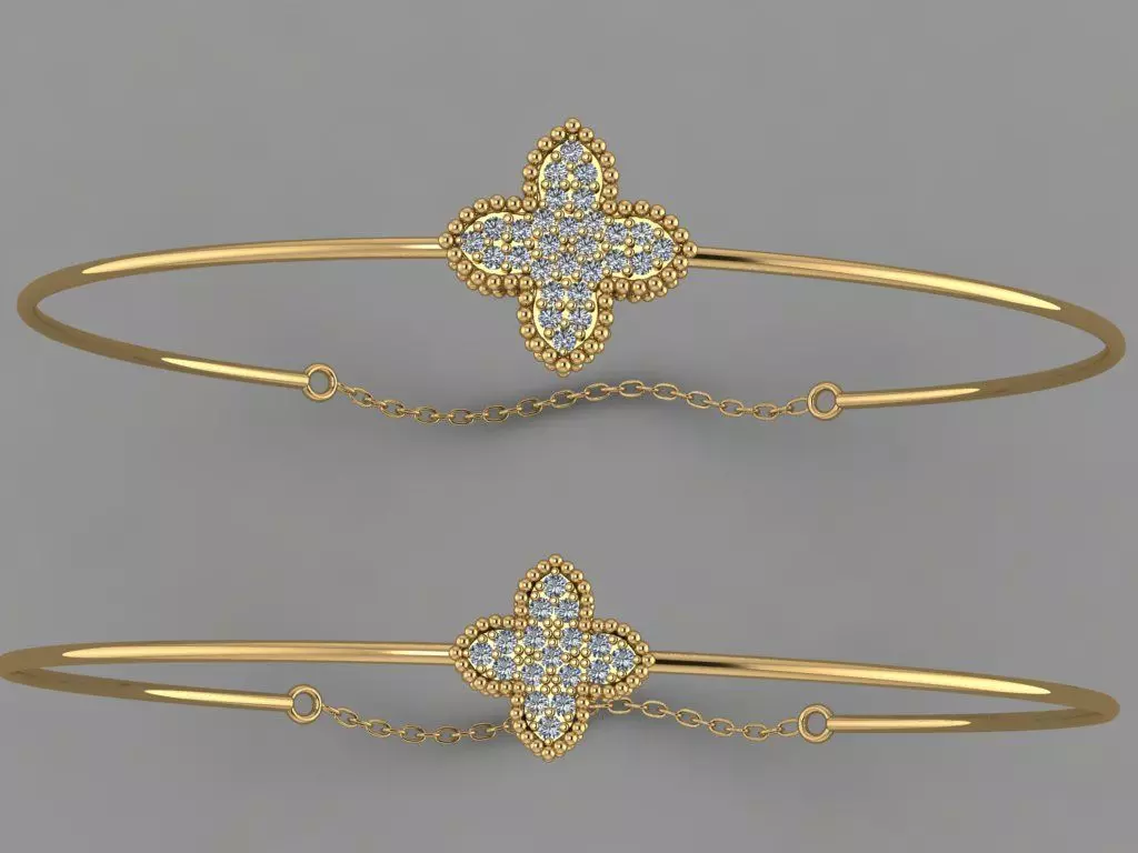 Gold Silver Bracelet 3d Printing model 3D print model_0
