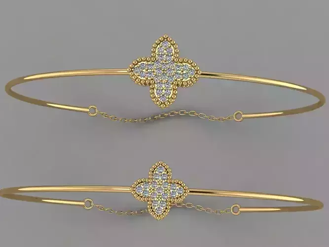 Gold Silver Bracelet 3d Printing model
