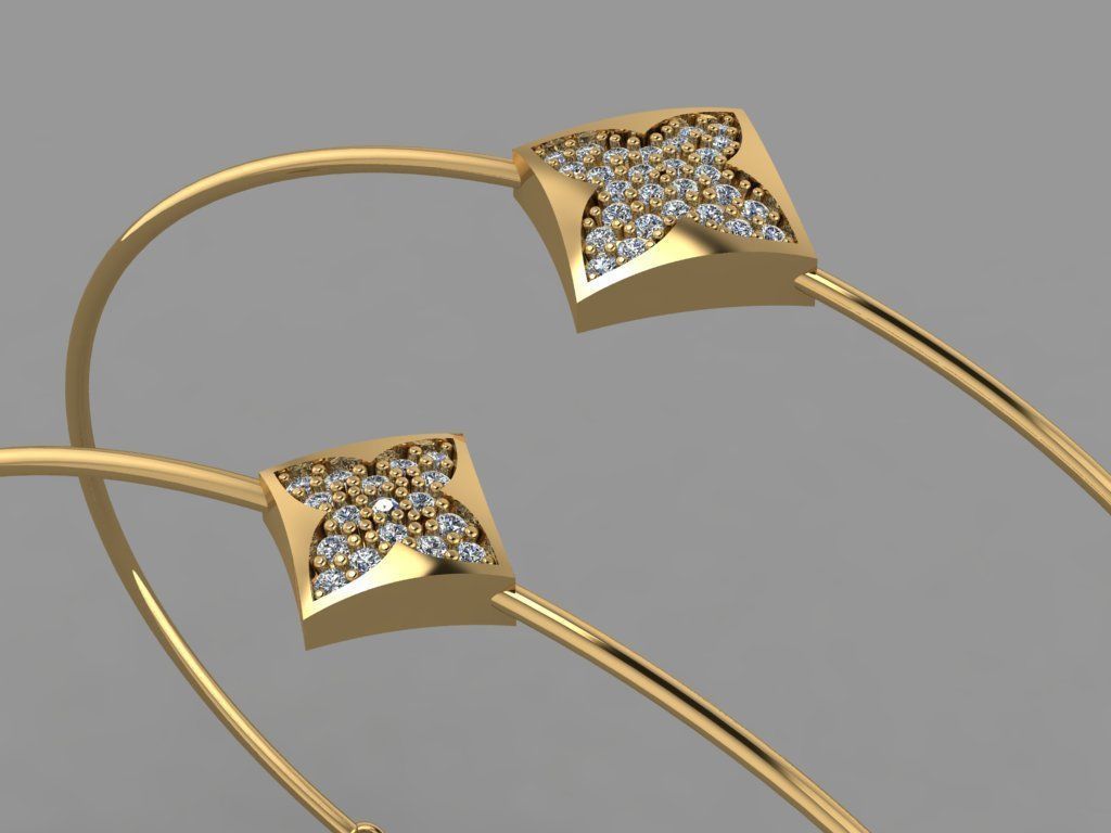 Gold Silver Bracelet 3d Printing model 3D print model_1
