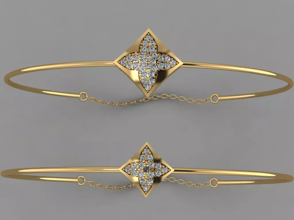 Gold Silver Bracelet 3d Printing model 3D print model_0