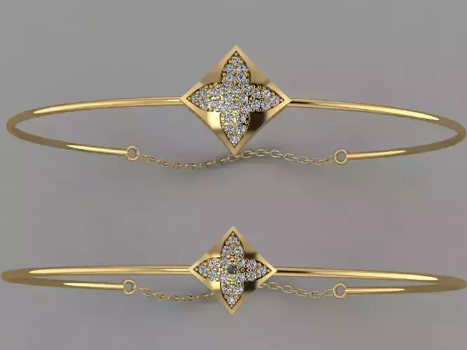 Gold Silver Bracelet 3d Printing model 3D print model